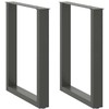 Valgomojo stalo kojos, U formos, 2 vnt., antracito spalvos, 60x(72-73) cm, plienas