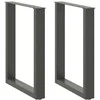 Valgomojo stalo kojos, U formos, 2 vnt., antracito spalvos, 70x(72-73) cm, plienas