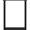 Valgomojo stalo kojelės, 2 vnt., juodos, 60x(72-73) cm, plienas, U formos