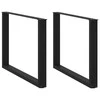 Valgomojo stalo kojelės, 2 vnt., juodos, 100x(72-73) cm, plienas, U formos