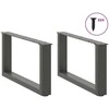 Kavos staliuko kojelės, 2 vnt., antracito spalvos, 60x(30-31) cm, plienas