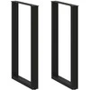 Kavos staliuko kojelės, U formos, 2 vnt., juoda, 60x(100-101)cm