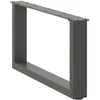 Kavos staliuko kojelės, 2 vnt., antracito spalvos, 60x(30-31) cm, plienas
