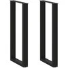 Kavos staliuko kojelės, U formos, 2 vnt., juoda, 40x(100-101)cm