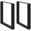 Valgomojo stalo kojelės, 2 vnt., juodos, 80x(72-73) cm, plienas, U formos
