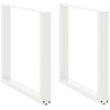 Valgomojo stalo kojelės, 2 vnt., U formos, baltos, 80x(72-73) cm, plienas