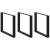 Kavos staliuko kojelės, U formos, 2 vnt., juoda, 100x(72-73) cm