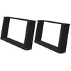 Kavos staliuko kojelės, U formos, 2 vnt., juoda, 60x(30-31)cm