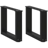 Kavos staliuko kojelės, U formos, 2 vnt., juoda, 40x(30-31)cm