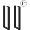 Kavos staliuko kojelės, U formos, 2 vnt., juoda, 40x(100-101)cm