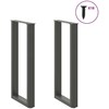 Konsolinio stalo kojelės, U formos, 2 vnt., antracito spalvos, 28x(72-73) cm, plienas