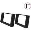 Kavos staliuko kojelės, U formos, 2 vnt., juoda, 70x(30-31)cm