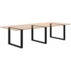 Kavos staliuko kojelės, U formos, 2 vnt., juoda, 100x(72-73) cm
