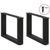 Kavos staliuko kojelės, 2 vnt., juodos, 50x(30-31) cm, plienas, U formos