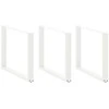 Kavos staliuko kojelės, U formos, 2 vnt., balta, 100x(72-73) cm