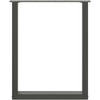 Valgomojo stalo kojelės, 2 vnt., juodos, 70x(72-73) cm, plienas, U formos
