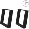 Kavos staliuko kojelės, U formos, 2 vnt., juoda, 50x(42-43) cm