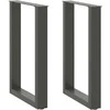 Valgomojo stalo kojos, U formos, 2 vnt., antracito spalvos, 50x(72-73) cm, plienas
