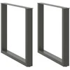Valgomojo stalo kojos, U formos, 2 vnt., antracito spalvos, 90x(72-73) cm, plienas