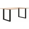 Valgomojo stalo kojelės, 2 vnt., juodos, 80x(72-73) cm, plienas, U formos