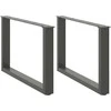 Kavos staliuko kojelės, 2 vnt., antracito spalvos, 70x(42-43) cm, plienas