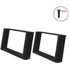 Kavos staliuko kojelės, U formos, 2 vnt., juoda, 60x(30-31)cm