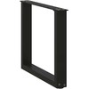 Kavos staliuko kojelės, 2 vnt., juodos, 50x(42-43) cm, plienas, U formos