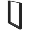 Valgomojo stalo kojelės, 2 vnt., juodos, 80x(72-73) cm, plienas, U formos