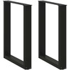 Valgomojo stalo kojelės, 2 vnt., juodos, 70x(72-73) cm, plienas, U formos