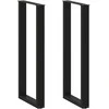 Kavos staliuko kojelės, U formos, 2 vnt., juoda, 50x(110-111)cm