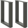 Kavos staliuko kojelės, 2 vnt., antracito spalvos, 28x(42-43) cm, plienas