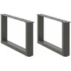 Kavos staliuko kojelės, 2 vnt., antracito spalvos, 60x(30-31) cm, plienas