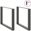 Valgomojo stalo kojos, U formos, 2 vnt., antracito spalvos, 100x(72-73) cm, plienas