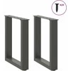 Kavos staliuko kojelės, 2 vnt., antracito spalvos, 38x(42-43) cm, plienas
