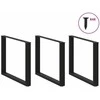 Kavos staliuko kojelės, U formos, 2 vnt., juoda, 100x(72-73) cm