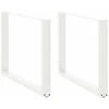 Valgomojo stalo kojelės, 2 vnt., baltos, 100x(72-73) cm, plienas, U formos
