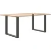Valgomojo stalo kojos, U formos, 2 vnt., antracito spalvos, 90x(72-73) cm, plienas