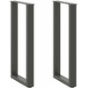 Konsolinio stalo kojelės, U formos, 2 vnt., antracito spalvos, 28x(72-73) cm, plienas