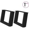 Kavos staliuko kojelės, U formos, 2 vnt., juoda, 50x(30-31)cm