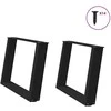 Kavos staliuko kojelės, U formos, 2 vnt., juoda, 60x(42-43) cm