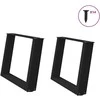 Kavos staliuko kojelės, U formos, 2 vnt., juoda, 70x(42-43) cm