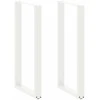 Kavos staliuko kojelės, U formos, 2 vnt., balta, 60x(110-111)cm