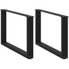 Kavos staliuko kojelės, 2 vnt., juodos, 60x(42-43) cm, plienas, U formos