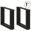 Kavos staliuko kojelės, U formos, 2 vnt., juoda, 40x(30-31)cm