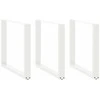 Valgomojo stalo kojelės, 3 vnt., baltos, 90x(72-73) cm, plienas, U formos