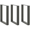 Valgomojo stalo kojos, 3 vnt., antracito spalvos, 70x(72-73) cm, plienas, U formos
