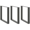Valgomojo stalo kojos, 3 vnt., antracito spalvos, 90x(72-73) cm, plienas, U formos