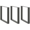 Valgomojo stalo kojos, 3 vnt., antracito spalvos, 80x(72-73) cm, plienas, U formos