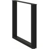 Valgomojo stalo kojelės, 3 vnt., juodos, 80x(72-73) cm, plienas, U formos