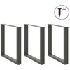 Valgomojo stalo kojos, 3 vnt., antracito spalvos, 90x(72-73) cm, plienas, U formos